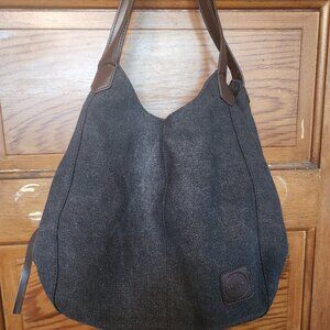 M+C Black Canvas Hobo bag